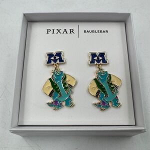 PIXAR BaubleBar Disney Monsters U Sully in Varsity Jacket Earrings‎ New in Box